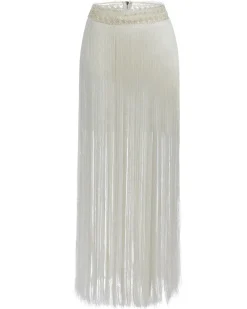 PatBO All-Over Fringe Maxi Skirt with Built-In Bottom (FINAL SALE)- Bottoms