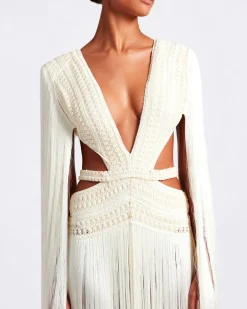 PatBO ALL-OVER PLUNGING FRINGE DRESS (RUNWAY)- Dresses & Jumpsuits