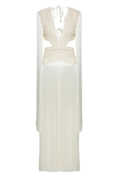 PatBO ALL-OVER PLUNGING FRINGE DRESS (RUNWAY)- Dresses & Jumpsuits