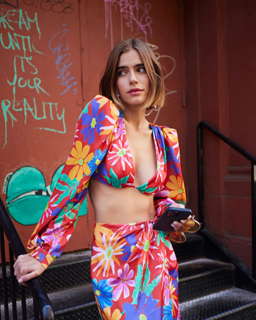 PatBO Aster Long Sleeve Cropped Top (FINAL SALE)- Tops & Bodysuits