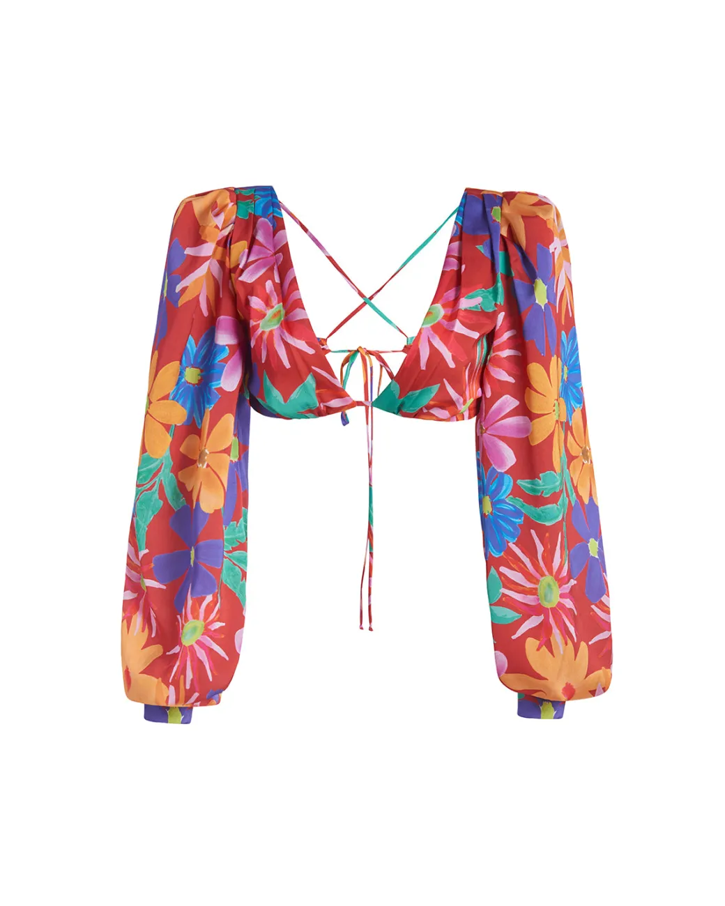 PatBO Aster Long Sleeve Cropped Top (FINAL SALE)- Tops & Bodysuits