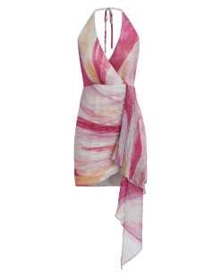 PatBO Aura Metallic Plunge Mini Dress (FINAL SALE)- Dresses & Jumpsuits