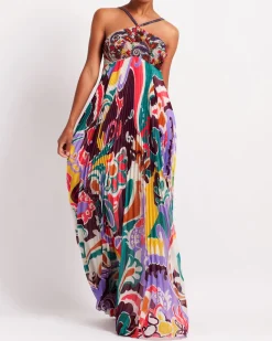 PatBO Beaded Daydreamer Pleated Gown (FINAL SALE)- Dresses & Jumpsuits