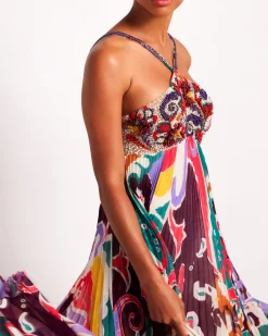 PatBO Beaded Daydreamer Pleated Gown (FINAL SALE)- Dresses & Jumpsuits