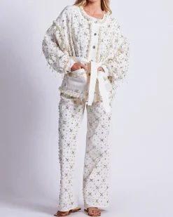 PatBO Beaded Denim Jacket- Matching Sets|Denim
