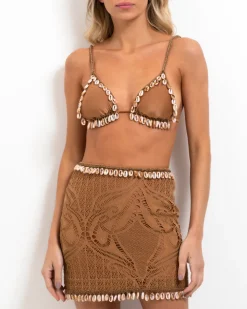 PatBO Beaded Seashell String Bikini Top (FINAL SALE)- Bikinis|Tops & Bodysuits