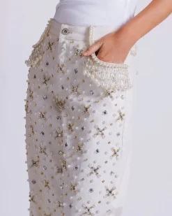 PatBO Beaded Wide Leg Jeans (FINAL SALE)- Matching Sets|Denim
