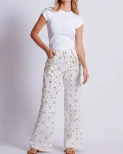 PatBO Beaded Wide Leg Jeans (FINAL SALE)- Matching Sets|Denim