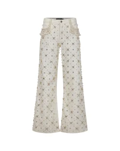 PatBO Beaded Wide Leg Jeans (FINAL SALE)- Matching Sets|Denim