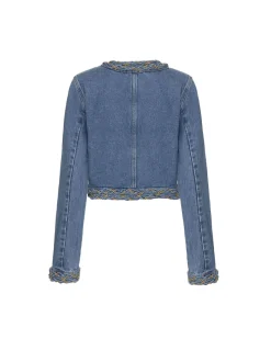 PatBO Braided Cropped Jacket- Matching Sets|Denim
