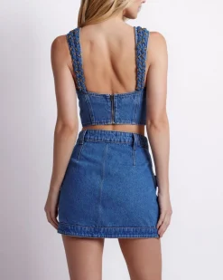 PatBO Braided Cropped Top- Matching Sets|Denim