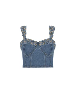 PatBO Braided Cropped Top- Matching Sets|Denim