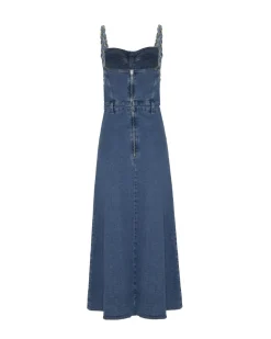 PatBO BRAIDED MIDI DRESS- Denim|Dresses & Jumpsuits