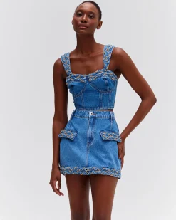 PatBO Braided Mini Skirt- Matching Sets|Denim