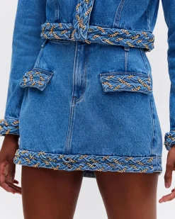 PatBO Braided Mini Skirt- Matching Sets|Denim