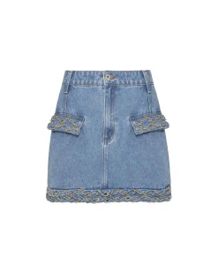 PatBO Braided Mini Skirt- Matching Sets|Denim