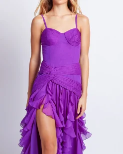 PatBO BUSTIER RUFFLE MAXI DRESS (FINAL SALE)- Dresses & Jumpsuits