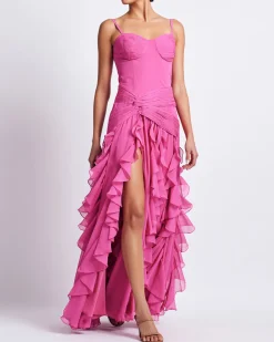 PatBO BUSTIER RUFFLE MAXI DRESS (FINAL SALE)- Dresses & Jumpsuits