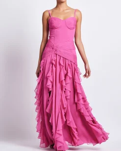 PatBO BUSTIER RUFFLE MAXI DRESS (FINAL SALE)- Dresses & Jumpsuits