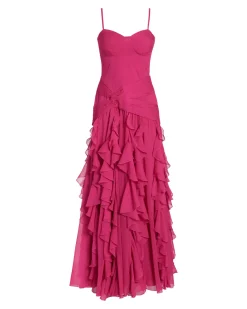 PatBO BUSTIER RUFFLE MAXI DRESS (FINAL SALE)- Dresses & Jumpsuits