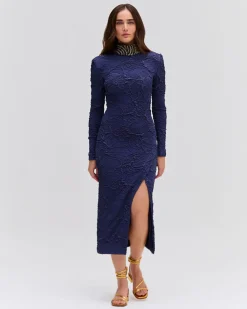 PatBO Chain Embellished Jacquard Midi Dress- Dresses & Jumpsuits