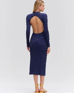 PatBO Chain Embellished Jacquard Midi Dress- Dresses & Jumpsuits