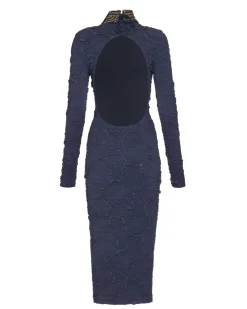PatBO Chain Embellished Jacquard Midi Dress- Dresses & Jumpsuits