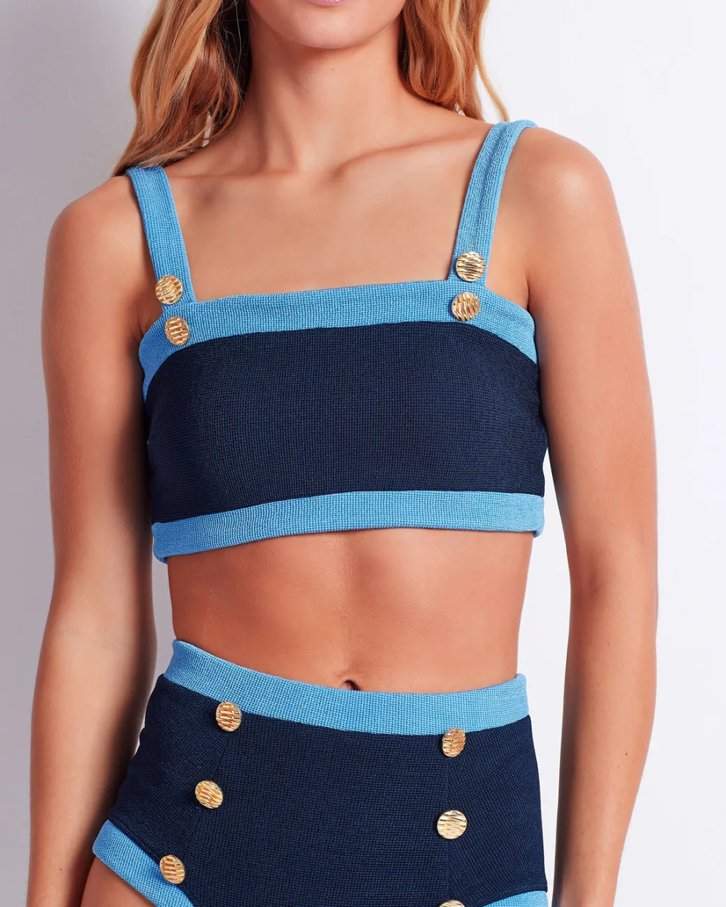 PatBO Colorblock Knit Bikini Top (FINAL SALE)- Bikinis
