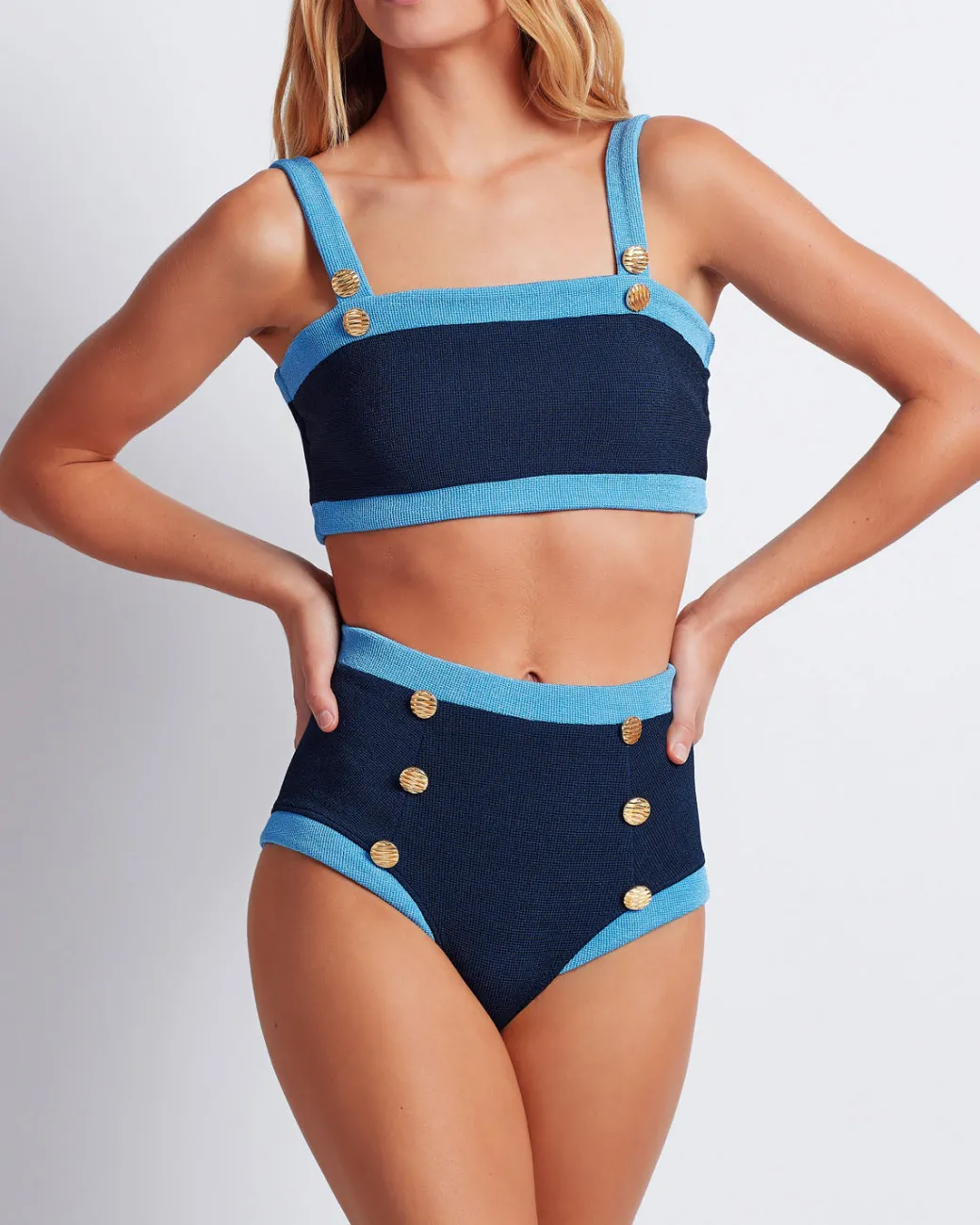 PatBO Colorblock Knit Bikini Top (FINAL SALE)- Bikinis
