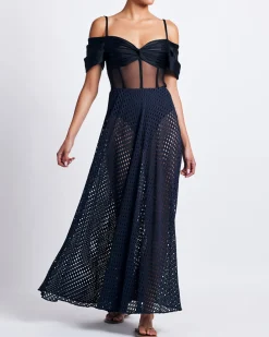 PatBO CORSET NETTED MAXI DRESS (FINAL SALE)- Beach Dresses