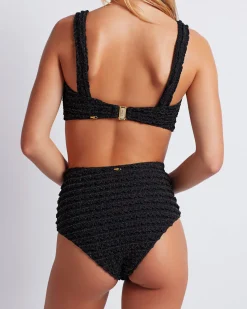 PatBO Crinkle Lurex Bikini Bottom- Bikinis