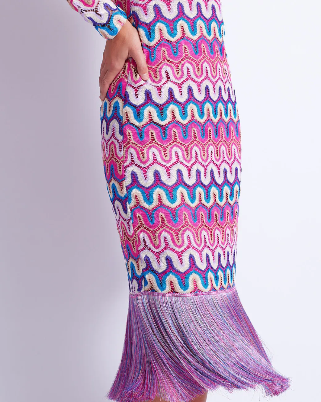 PatBO CROCHET CUT-OUT FRINGE TRIM MIDI DRESS (FINAL SALE)- Beach Dresses|Dresses & Jumpsuits