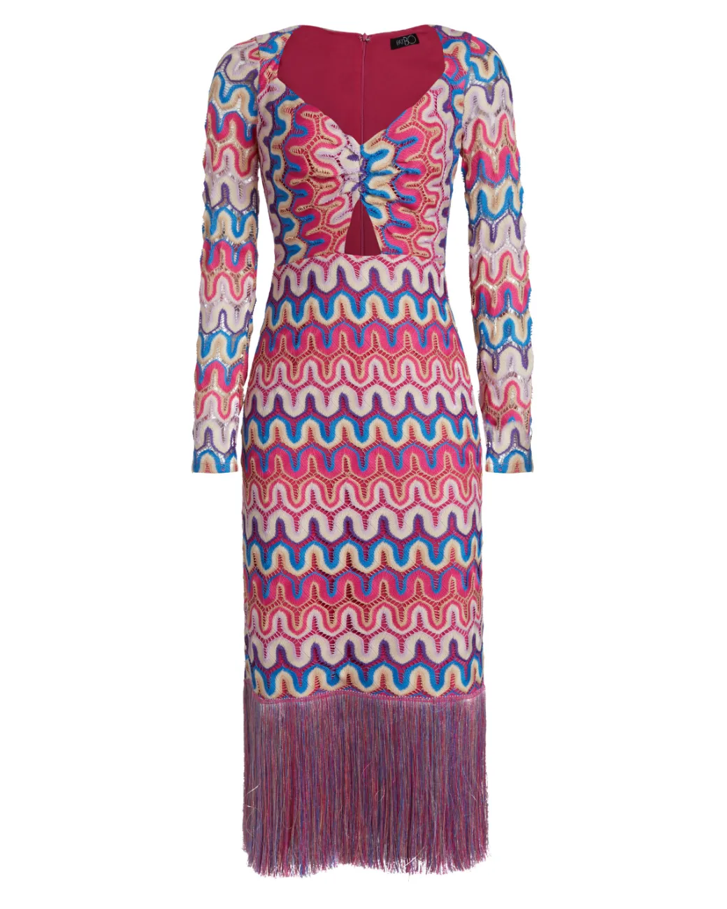 PatBO CROCHET CUT-OUT FRINGE TRIM MIDI DRESS (FINAL SALE)- Beach Dresses|Dresses & Jumpsuits