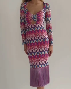 PatBO CROCHET CUT-OUT FRINGE TRIM MIDI DRESS (FINAL SALE)- Beach Dresses|Dresses & Jumpsuits