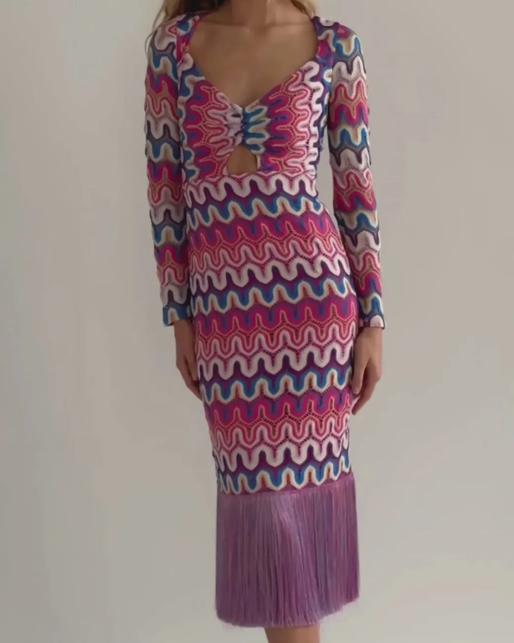 PatBO CROCHET CUT-OUT FRINGE TRIM MIDI DRESS (FINAL SALE)- Beach Dresses|Dresses & Jumpsuits
