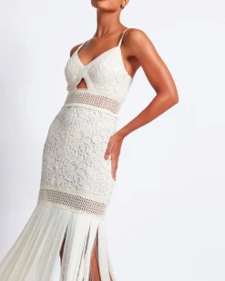 PatBO Crochet Fringe Maxi Dress- Dresses & Jumpsuits
