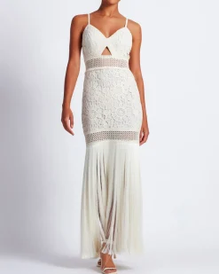 PatBO Crochet Fringe Maxi Dress- Dresses & Jumpsuits