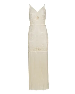 PatBO Crochet Fringe Maxi Dress- Dresses & Jumpsuits