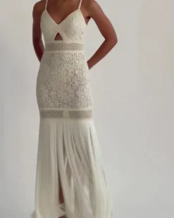PatBO Crochet Fringe Maxi Dress- Dresses & Jumpsuits