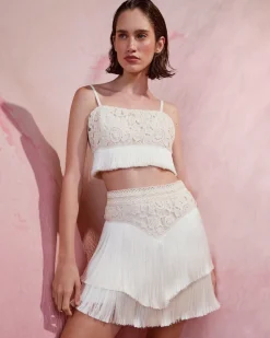 PatBO Crochet Fringe Mini Skirt- Matching Sets|Bottoms