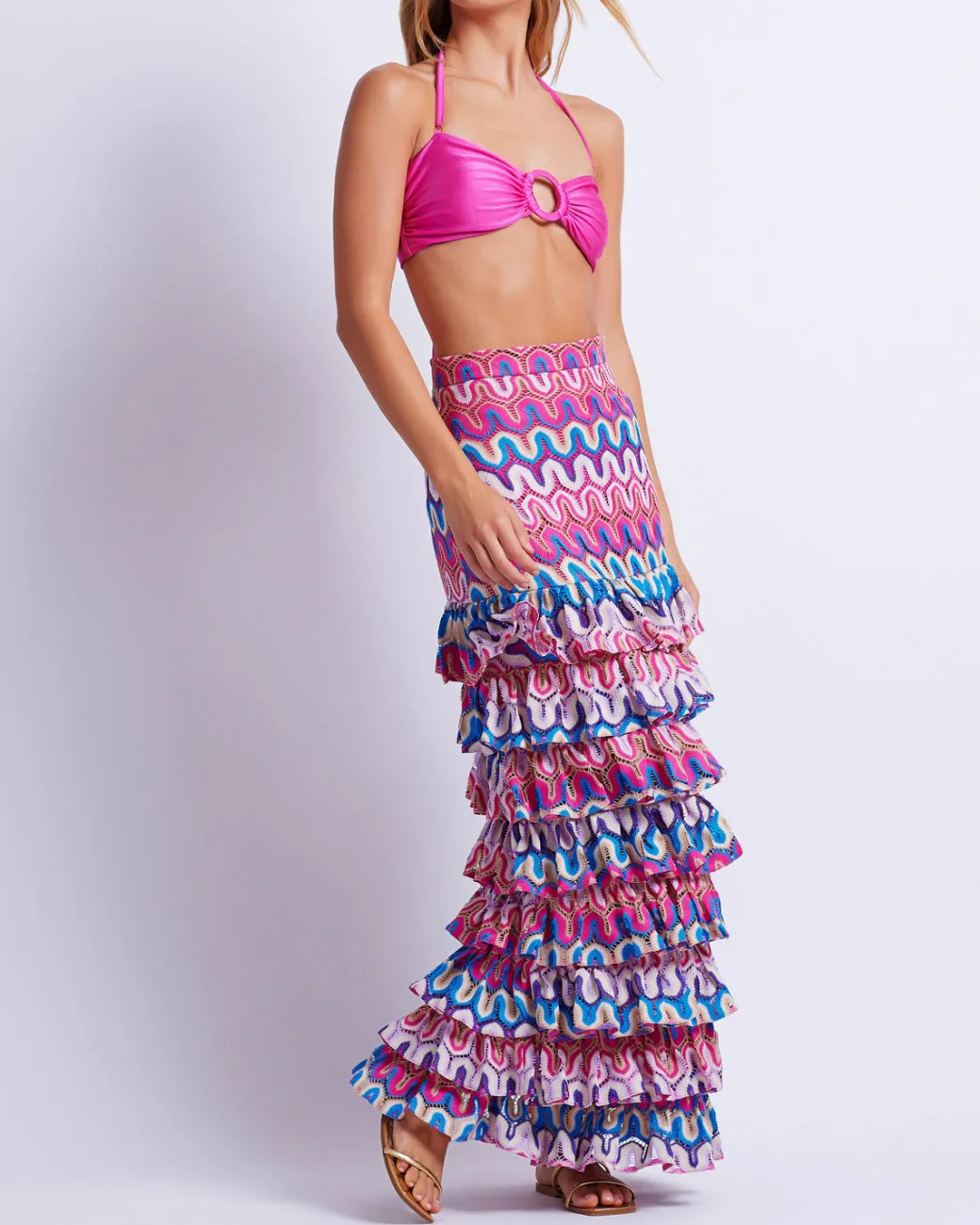 PatBO CROCHET RUFFLE MAXI SKIRT (FINAL SALE)- Cover-ups|Matching Sets