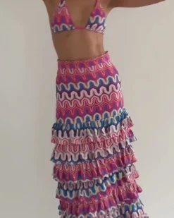 PatBO CROCHET RUFFLE MAXI SKIRT (FINAL SALE)- Cover-ups|Matching Sets