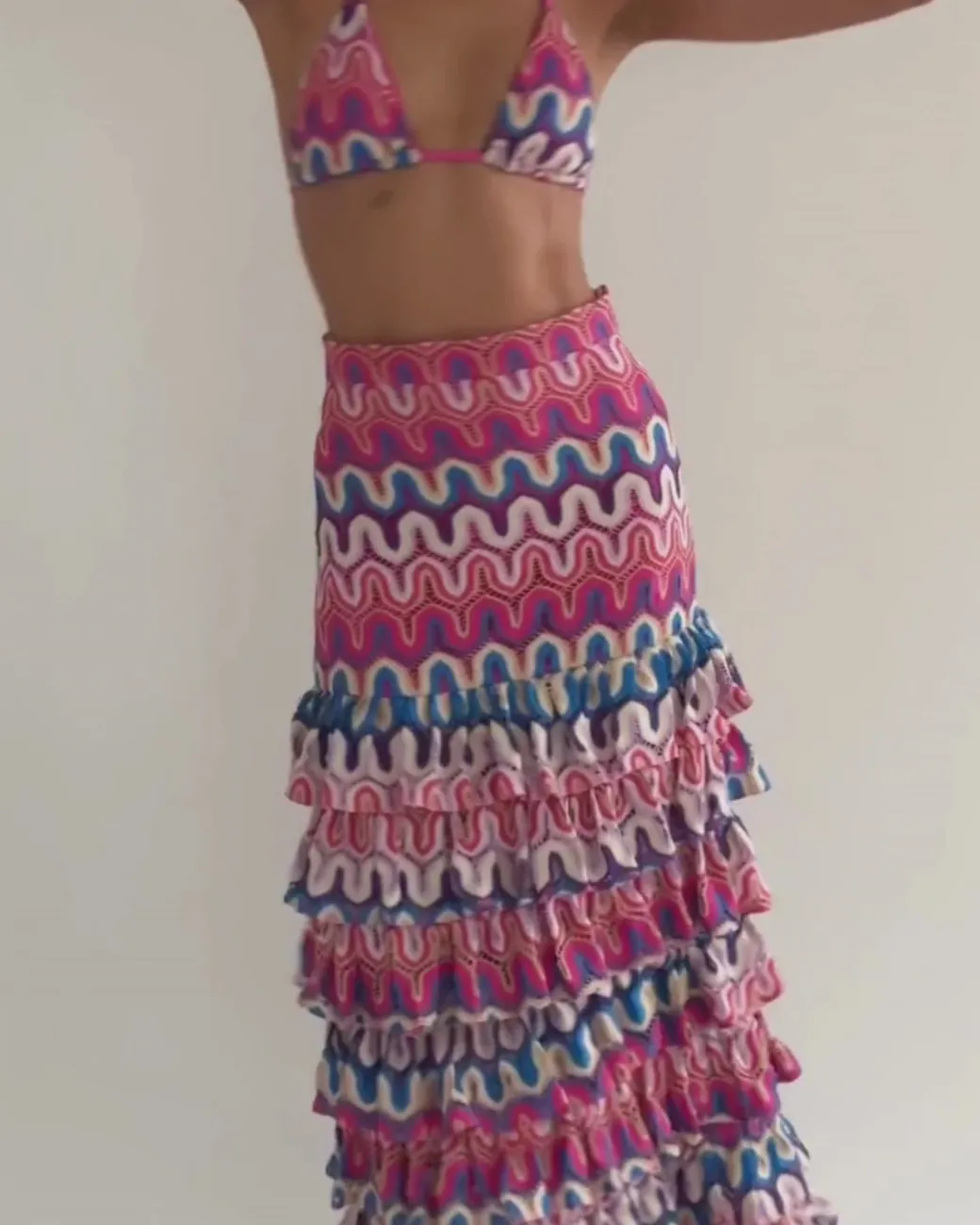 PatBO CROCHET RUFFLE MAXI SKIRT (FINAL SALE)- Cover-ups|Matching Sets