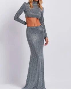 PatBO Crystal Embellished Maxi Skirt (FINAL SALE)- Bottoms