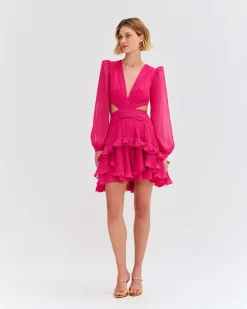 PatBO DEEP V CUTOUT MINI DRESS- Dresses & Jumpsuits