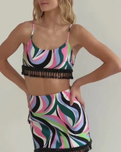 PatBO DELOS BEADED CROPPED TOP (FINAL SALE)- Tops & Bodysuits