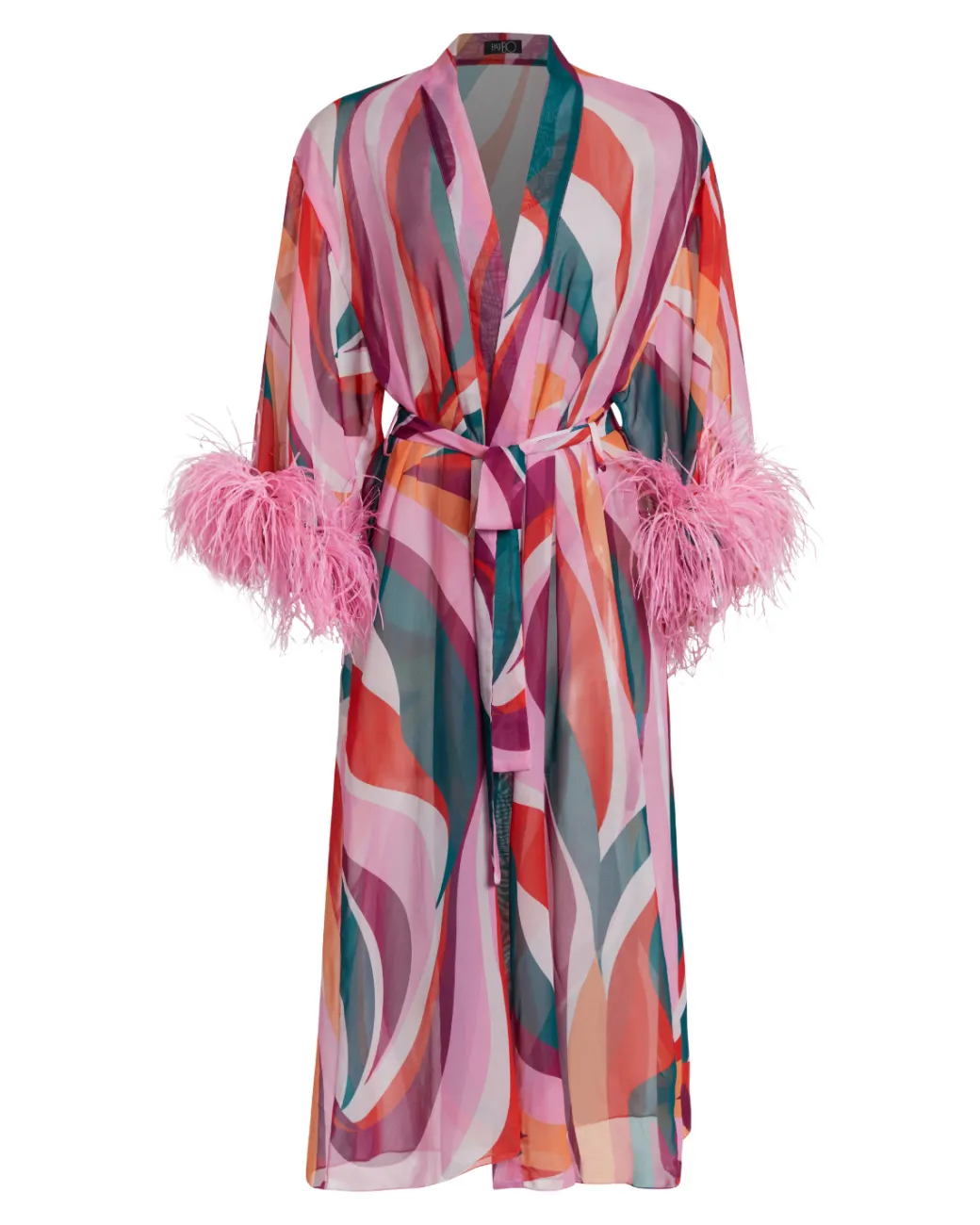 PatBO DELOS FEATHER TRIM KIMONO (FINAL SALE)- Cover-ups
