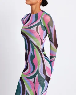 PatBO DELOS PRINTED TULLE MAXI DRESS (FINAL SALE)- Dresses & Jumpsuits