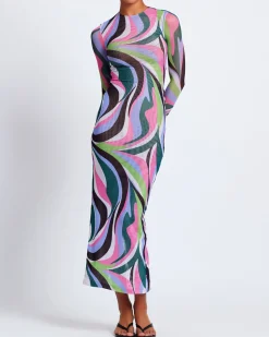 PatBO DELOS PRINTED TULLE MAXI DRESS (FINAL SALE)- Dresses & Jumpsuits