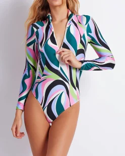 PatBO DELOS ZIP-FRONT RASHGUARD (FINAL SALE)- One Pieces